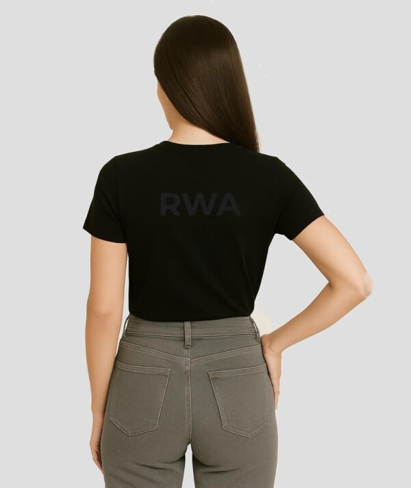 RWA Logo T-Shirt Ladies – Minimalist Swirl Design – Casual Streetwear Tee by RWA.Inc - Image 2