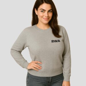 RWA Big Swirl Sweatshirt – Ladies Logo Sweatshirt – Bold Minimalist Streetwear by RWA.Inc