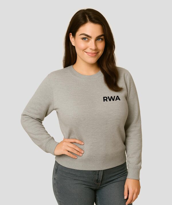 RWA Big Swirl Sweatshirt – Ladies Logo Sweatshirt – Bold Minimalist Streetwear by RWA.Inc