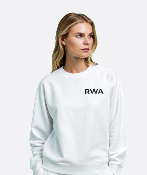 RWA Big Swirl Sweatshirt – Ladies Logo Sweatshirt – Bold Minimalist Streetwear by RWA.Inc