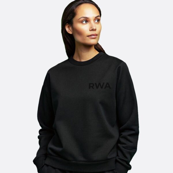 RWA Big Swirl Sweatshirt – Ladies Logo Sweatshirt – Bold Minimalist Streetwear by RWA.Inc