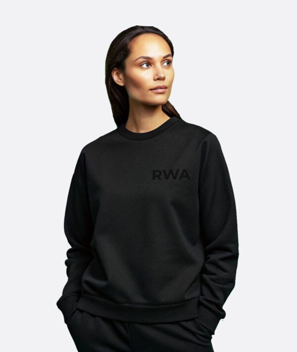RWA Big Swirl Sweatshirt – Ladies Logo Sweatshirt – Bold Minimalist Streetwear by RWA.Inc